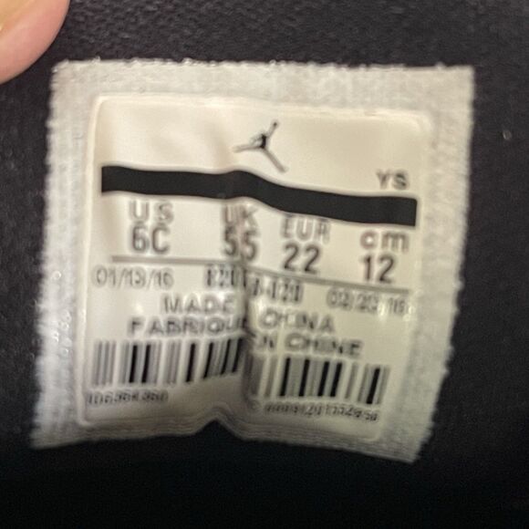 JORDAN FLIGHT TODDLERS US 6C ORIGIN 3 820248-020 Black/Metallic Gray - Picture 6 of 6